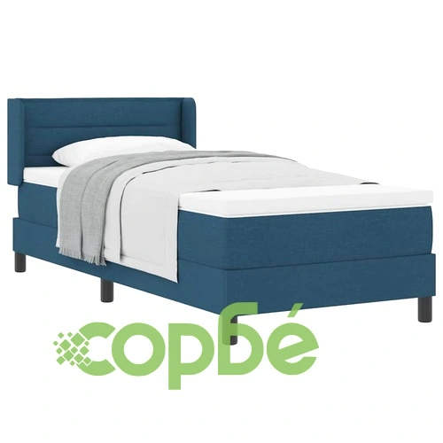 Континентално легло с матрак синьо 90x190 см от инженерна дървесина ➤ топ цена ➤ sorbe.bg