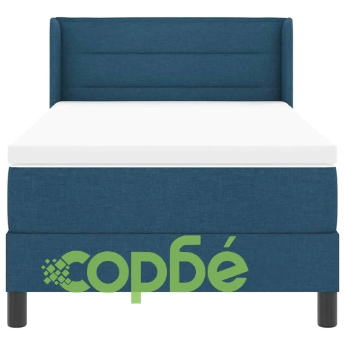 Континентално легло с матрак синьо 90x190 см от инженерна дървесина ➤ топ цена ➤ sorbe.bg