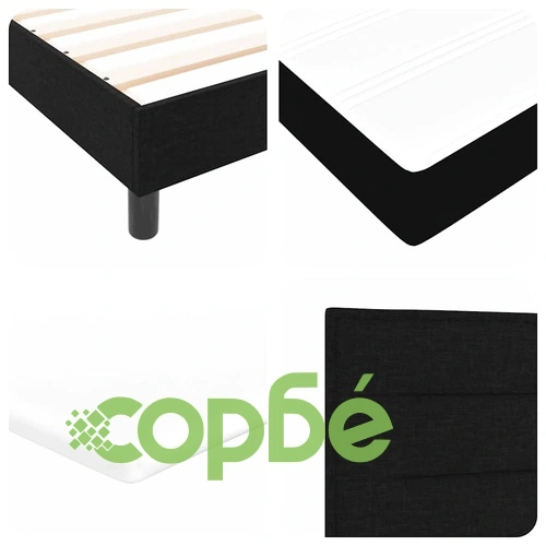 Континентално легло с матрак от тъкан черно 140x190 см ➤ топ цена ➤ sorbe.bg