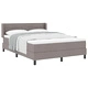 Box Spring легло с матрак от текстил в цвят таупе 140x200 см с регулируема табла