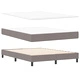 Box Spring легло с матрак от текстил в цвят таупе 140x200 см с регулируема табла