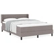 Box Spring легло с матрак от текстил в цвят таупе 140x200 см с регулируема табла