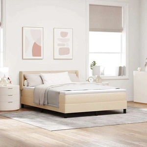 Континентално легло с матрак от тъкан крем 140x200 см