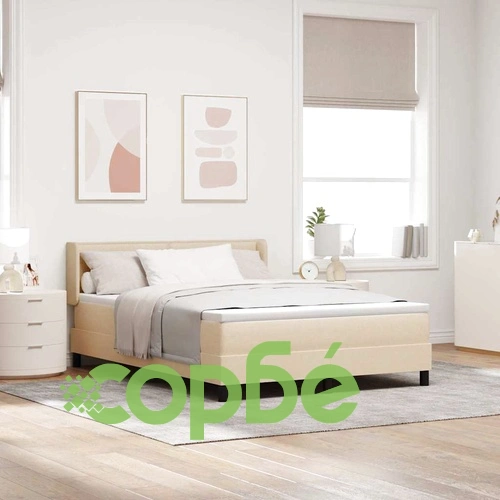 Континентално легло с матрак от тъкан крем 140x200 см ➤ топ цена ➤ sorbe.bg