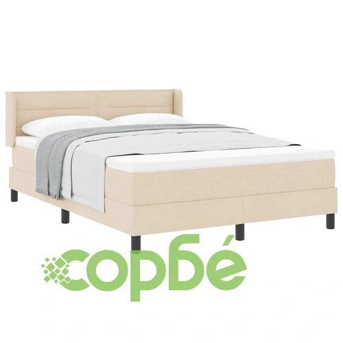 Континентално легло с матрак от тъкан крем 140x200 см ➤ топ цена ➤ sorbe.bg