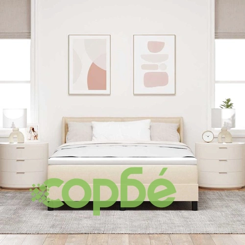 Континентално легло с матрак от тъкан крем 140x200 см ➤ топ цена ➤ sorbe.bg