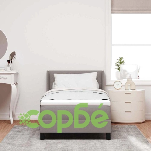 Континентално легло с матрак от тъкан Таупе 90x190 см ➤ топ цена ➤ sorbe.bg