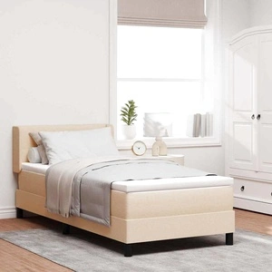 Континентално легло с матрак от тъкан крем 90x200 см