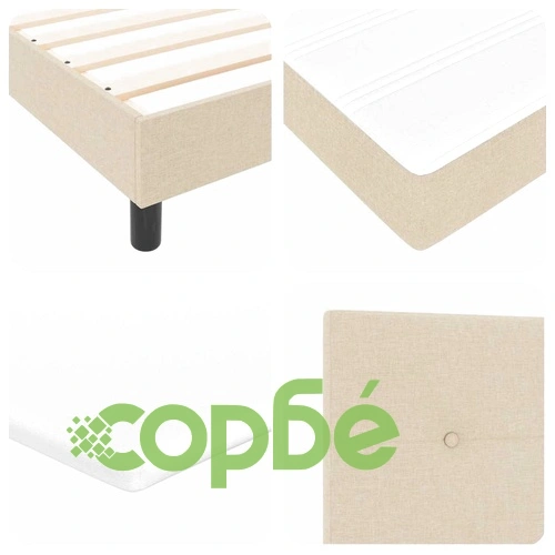 Континентално легло с матрак от тъкан крем 90x200 см ➤ топ цена ➤ sorbe.bg