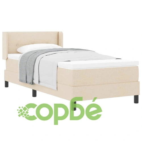 Континентално легло с матрак от тъкан крем 90x200 см ➤ топ цена ➤ sorbe.bg