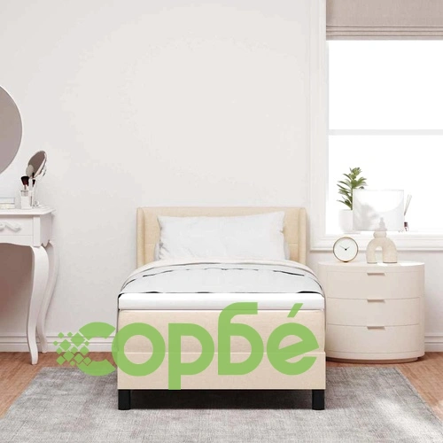 Континентално легло с матрак от тъкан крем 90x200 см ➤ топ цена ➤ sorbe.bg