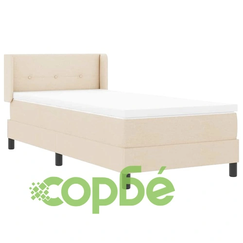 Континентално легло с матрак от тъкан крем 90x200 см ➤ топ цена ➤ sorbe.bg