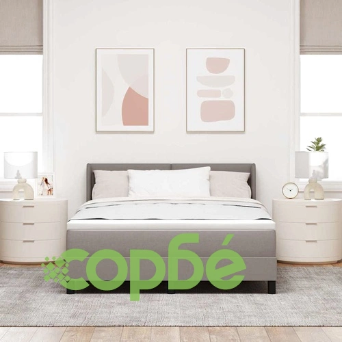 Континентално легло с матрак от тъкан Таупе 140 x 200 cm ➤ топ цена ➤ sorbe.bg