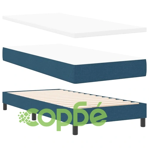 Континентално легло с матрак от тъкан, синьо, 140 x 200 см ➤ топ цена ➤ sorbe.bg