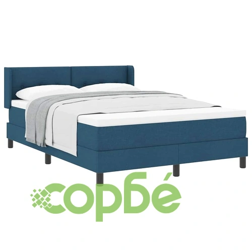 Континентално легло с матрак от тъкан, синьо, 140 x 200 см ➤ топ цена ➤ sorbe.bg