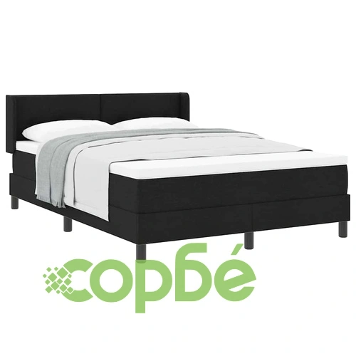 Континентално легло с матрак от тъкан черно 160x200 см ➤ топ цена ➤ sorbe.bg