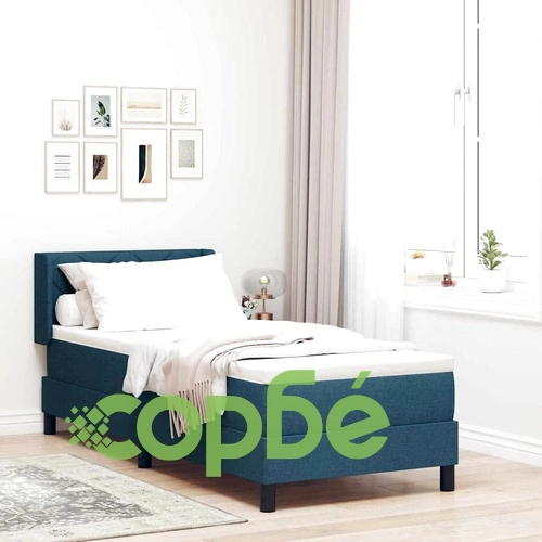 Континентално легло с матрак в синьо 80x200 см от тъкан ➤ топ цена ➤ sorbe.bg