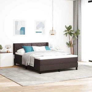 Континентално легло с матрак от тъкан тъмно кафяво 140x190 см