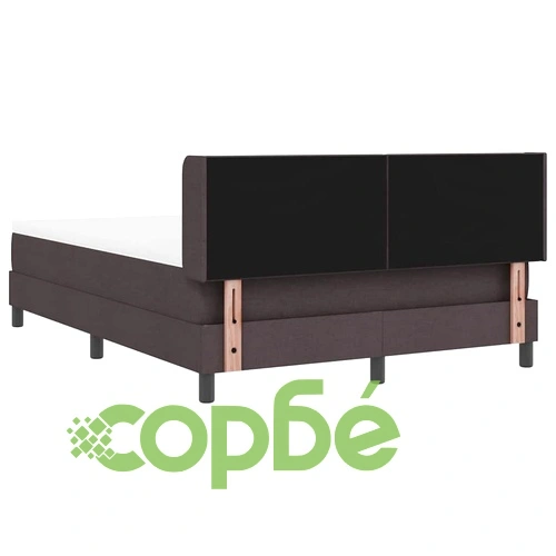 Континентално легло с матрак от тъкан тъмно кафяво 140x190 см ➤ топ цена ➤ sorbe.bg