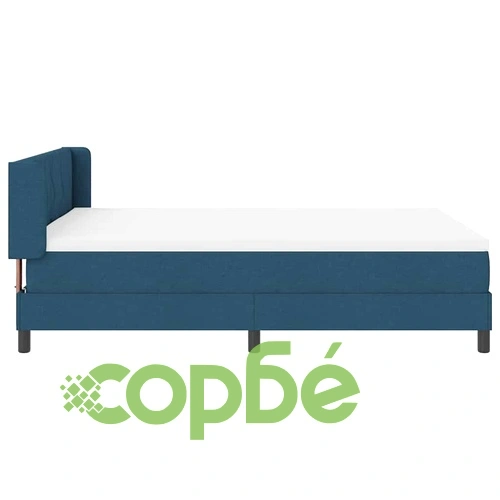 Континентално легло с матрак синьо тъкан 140 x 190 см ➤ топ цена ➤ sorbe.bg