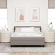 Континентално легло с матрак таупе 160x200 см от тъкан и инженерна дървесина