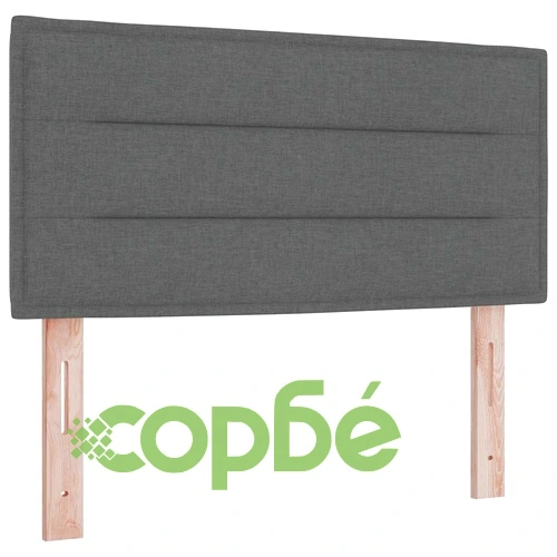 Легло с пружини и матрак с табла тъмносиво 80x200 см текстил ➤ топ цена ➤ sorbe.bg