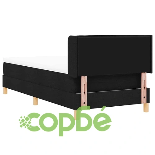 Легло с пружинирана основа и матрак черно тапицерия 80x200 см ➤ топ цена ➤ sorbe.bg