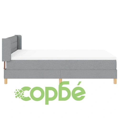 Легло с пружини и матрак 140x190 см светлосиво текстил ➤ топ цена ➤ sorbe.bg