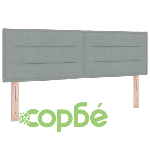 Легло с пружини и матрак 140x190 см светлосиво текстил ➤ топ цена ➤ sorbe.bg