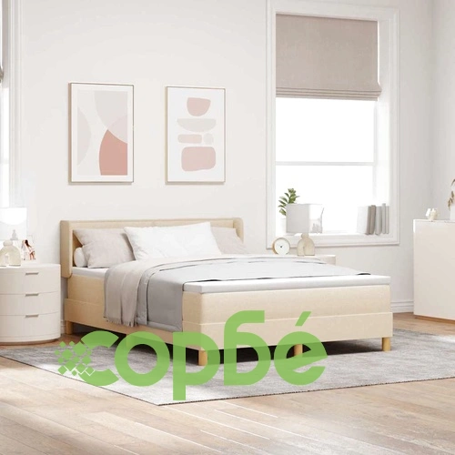 Легло с пружини и матрак от текстил крем 140x190 см ➤ топ цена ➤ sorbe.bg