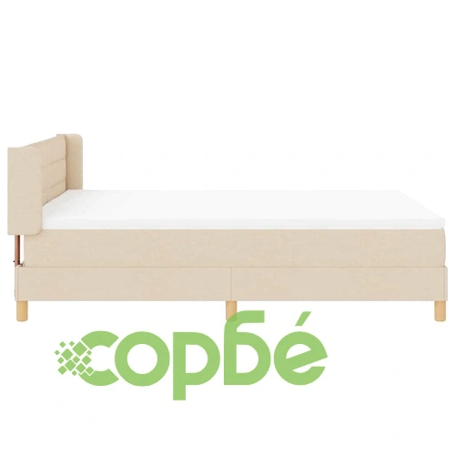 Легло с пружини и матрак от текстил крем 140x190 см ➤ топ цена ➤ sorbe.bg