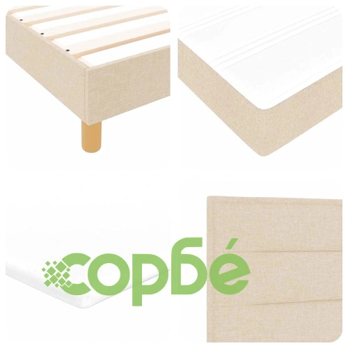 Легло с пружини и матрак от текстил крем 140x190 см ➤ топ цена ➤ sorbe.bg