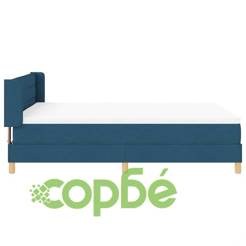 Легло с пружини и матрак синьо 140x200 см текстил с регулируема табла ➤ топ цена ➤ sorbe.bg