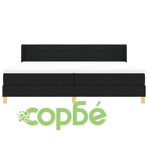 Легло с пружинирана основа и матрак черно 200x200 см от текстил ➤ топ цена ➤ sorbe.bg