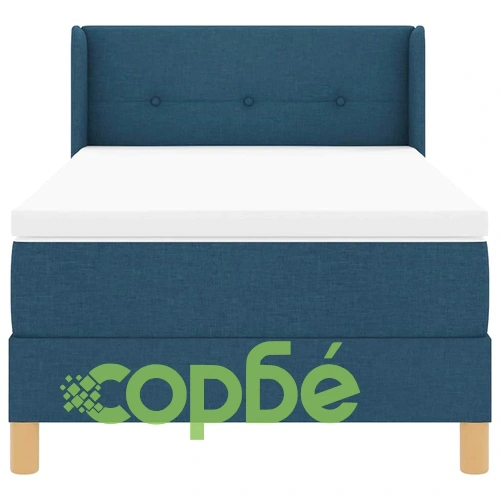 Легло с пружини с матрак и табла синьо 100x200 см текстил ➤ топ цена ➤ sorbe.bg