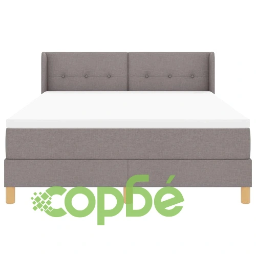 Легло с пружини и матрак с табла таупе 140x200 см текстил ➤ топ цена ➤ sorbe.bg