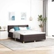 Легло с пружинирана основа от дърво и обивка 160x200 см тъмнокафяво