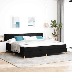 Легло с пружинирана основа и матрак от текстил, черно 200x200 см