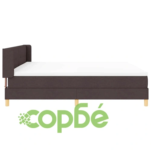 Легло с пружинирана основа и матрак тъмнокафяво 200x200 см дърво ➤ топ цена ➤ sorbe.bg