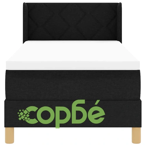 Единично легло с пружинирана основа и матрак 80x200 см, черно ➤ топ цена ➤ sorbe.bg