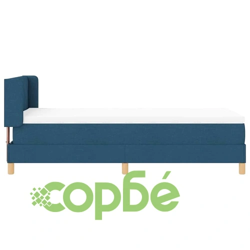 Легло с пружини и матрак със синьо табло 100x200 см текстил ➤ топ цена ➤ sorbe.bg