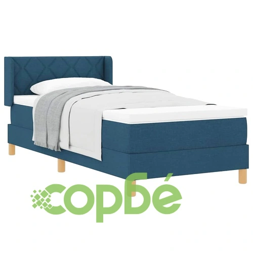 Легло с пружини и матрак със синьо табло 100x200 см текстил ➤ топ цена ➤ sorbe.bg