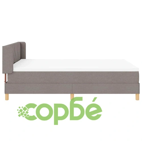 Легло с пружини и матрак таупе 140x190 см от текстил с регулируемо табло ➤ топ цена ➤ sorbe.bg