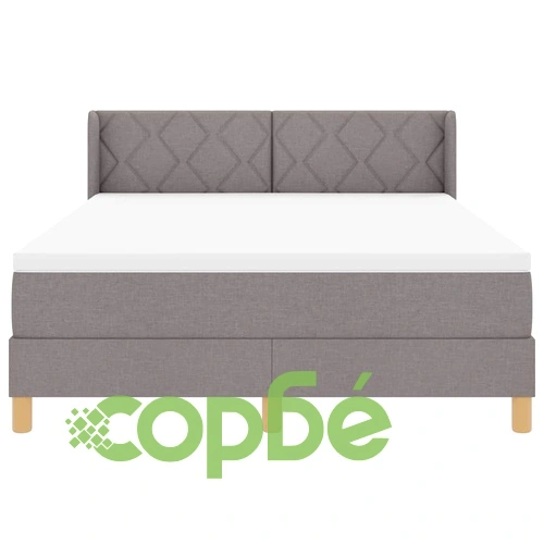 Легло с пружини и матрак таупе 140x190 см от текстил с регулируемо табло ➤ топ цена ➤ sorbe.bg