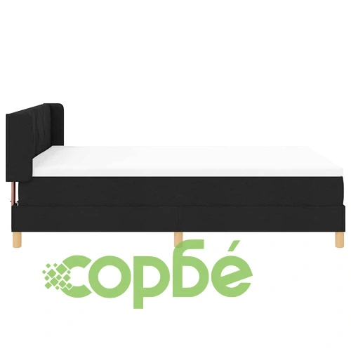 Легло с пружинен матрак и тапицерия от текстил черно 140x200 см ➤ топ цена ➤ sorbe.bg