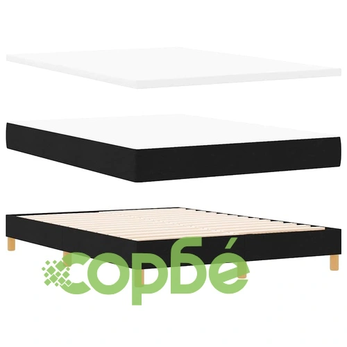 Легло с пружинен матрак и тапицерия от текстил черно 140x200 см ➤ топ цена ➤ sorbe.bg