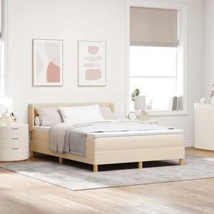 Легло с пружини и матрак с табла, крем, 140x200 см, текстил