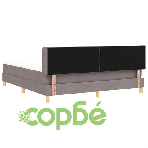 Капутно легло с матрак 180x200 см, тапицерия в цвят таупе, текстилна дамаска ➤ топ цена ➤ sorbe.bg