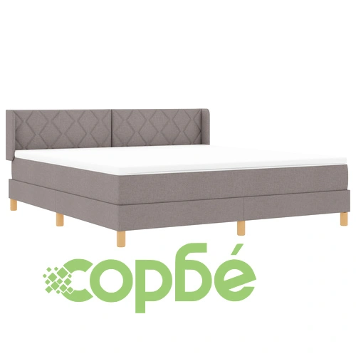 Капутно легло с матрак 180x200 см, тапицерия в цвят таупе, текстилна дамаска ➤ топ цена ➤ sorbe.bg