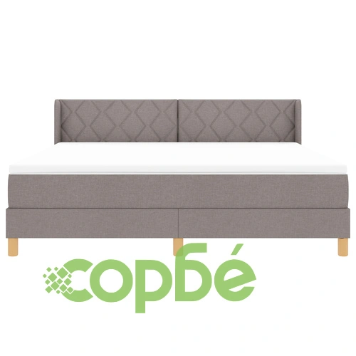 Капутно легло с матрак 180x200 см, тапицерия в цвят таупе, текстилна дамаска ➤ топ цена ➤ sorbe.bg